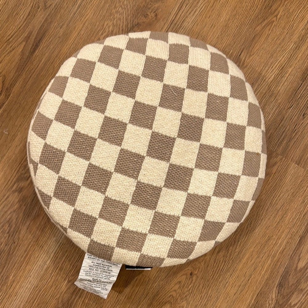 Nicole Miller Home Checkered Round Cushion